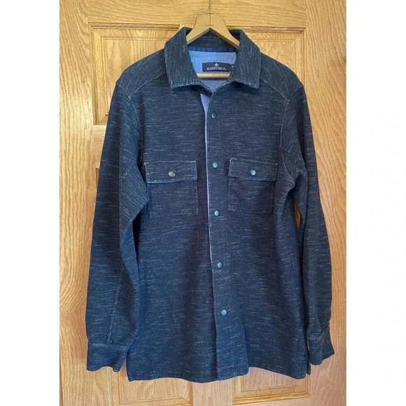 Rainforest Clothing Outdoor Chambray Shacket Thick Button Down Shirt Blue Medium - Picture 1 of 5